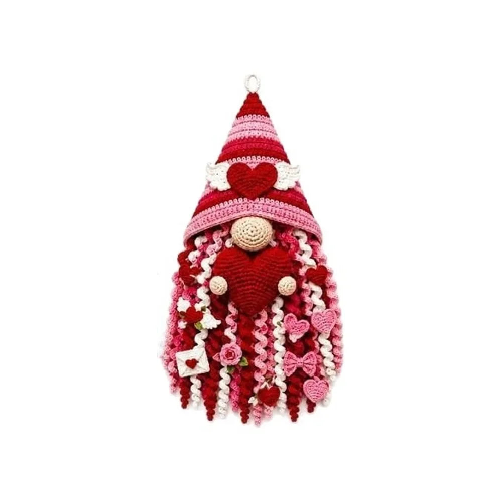 Kit de Décoration de Porte au Crochet Fait Main, Thèmes Saisonniers : Père Noël, Cœur de la Saint-Valentin, Noël, Lapin de