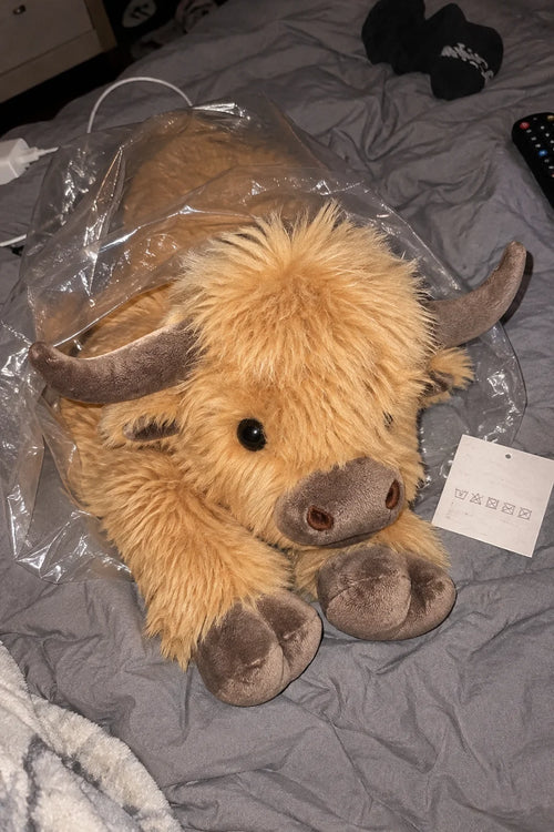 Peluche Vache Highland Anti-Stress – Compagnon Apaisant pour le Sommeil — photo d'un client 6